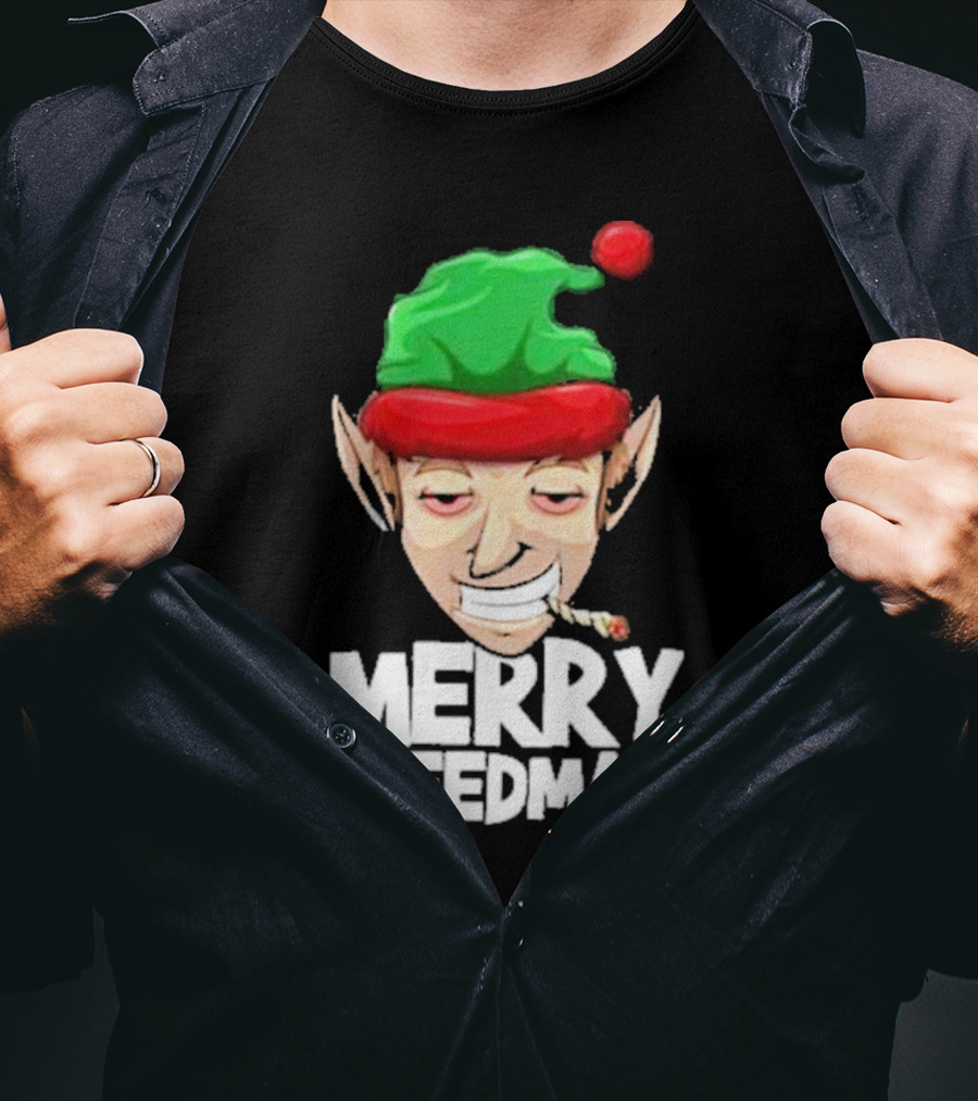 Merry Weedmas Elf Smoking 420 T-Shirt