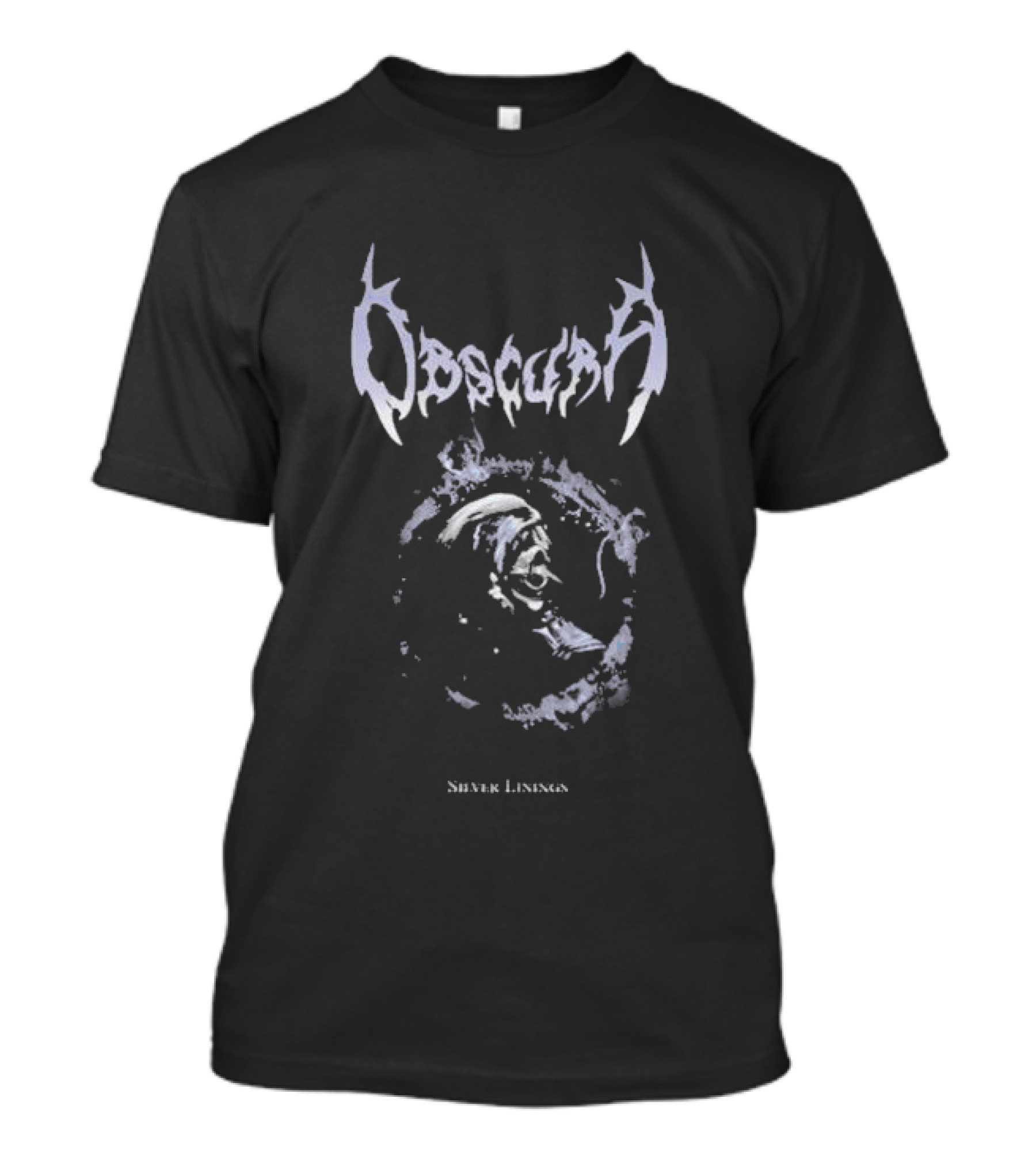 Obscura Silver Linings Skull And Helmet Motif T-Shirt