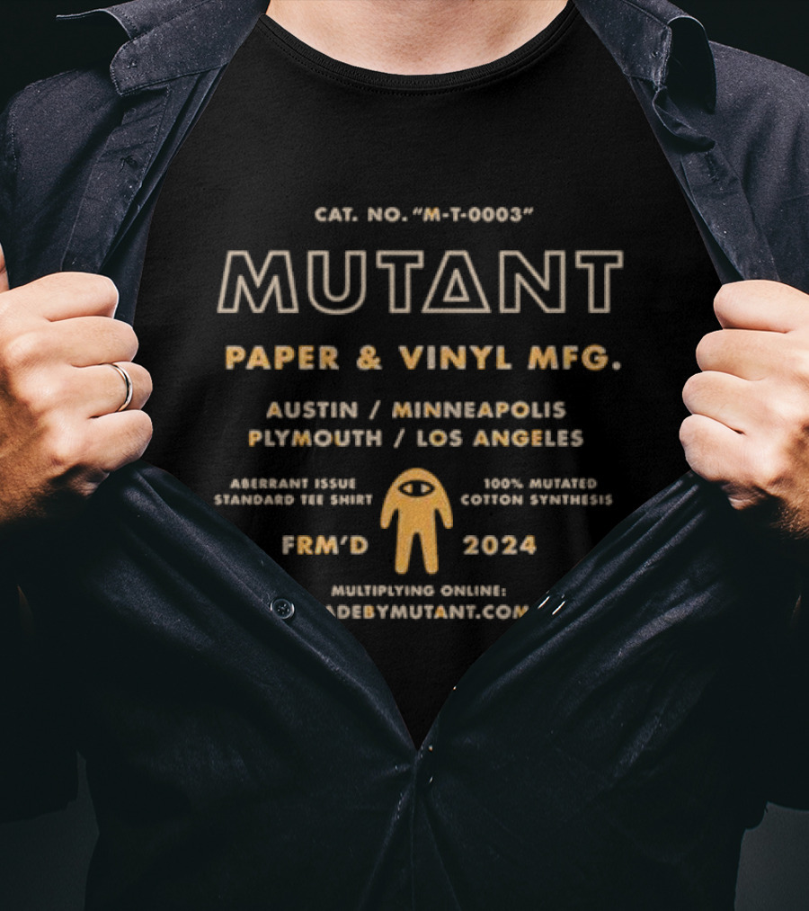 MUTANT Paper Vinyl MFG Austin Minneapolis Plymouth Los Angeles T-Shirt