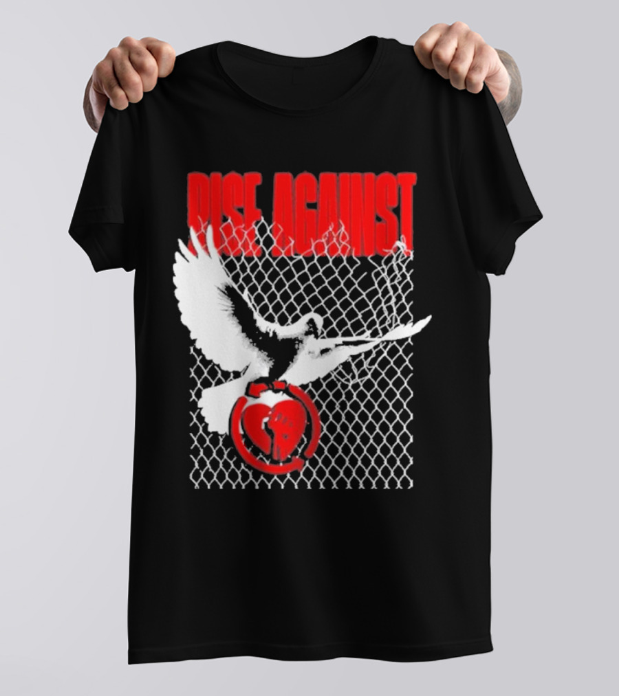 Rise Against Caged Dove Heart Symbol T-Shirt