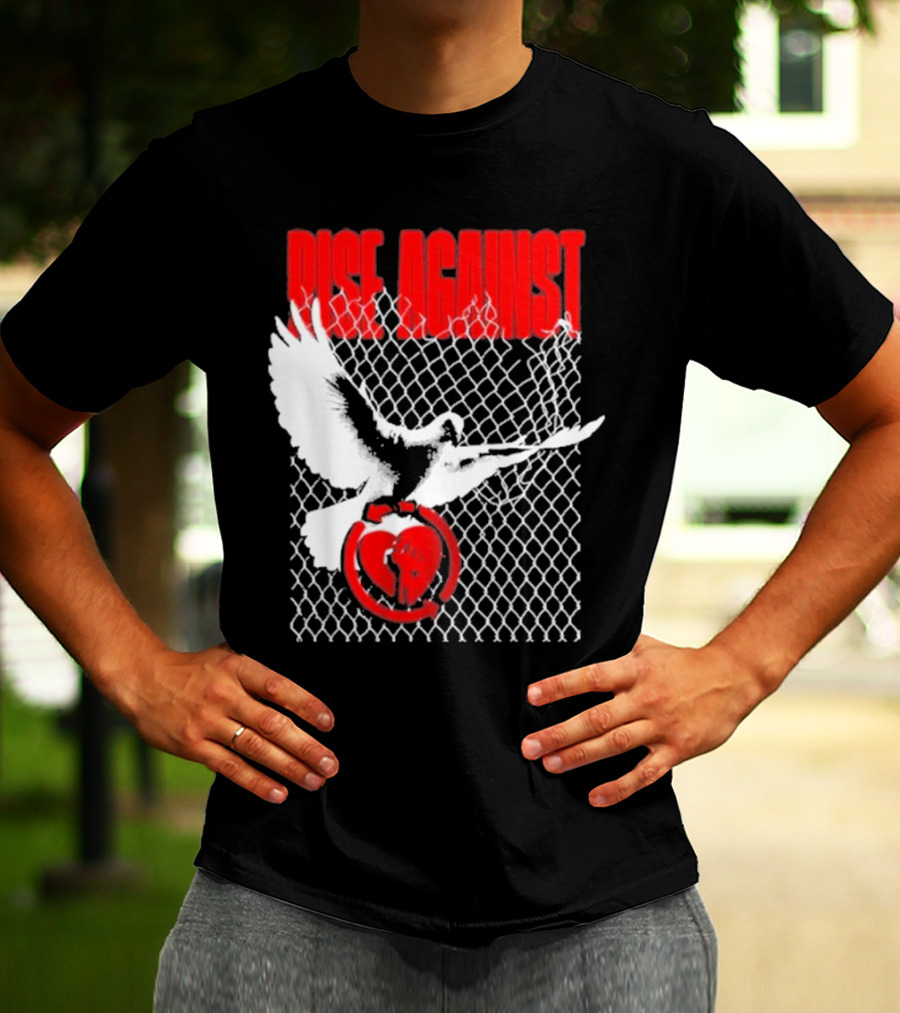 Rise Against Caged Dove Heart Symbol T-Shirt