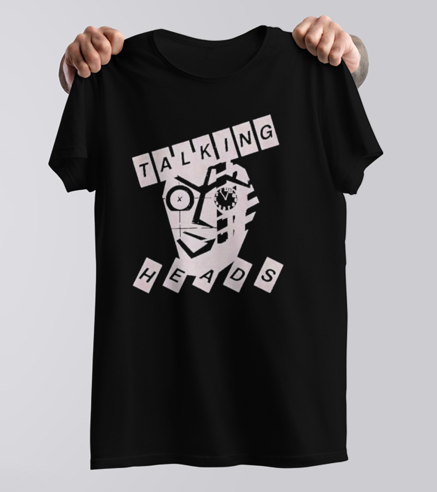 TALKING HEADS Face Art With Text Blocks T-Shirt