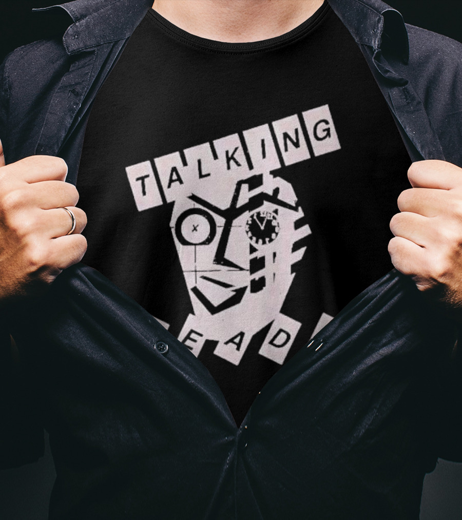 TALKING HEADS Face Art With Text Blocks T-Shirt