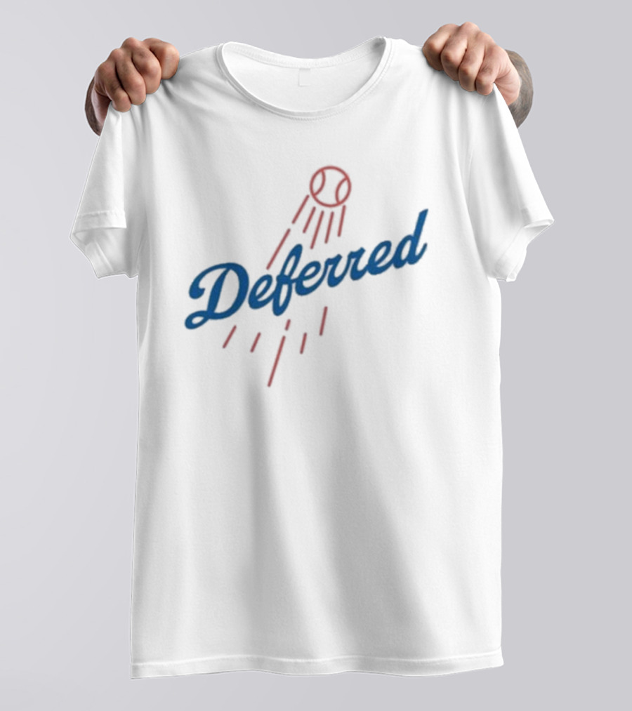 Dodgers Deferred Baseball Script With Baseball T-Shirt