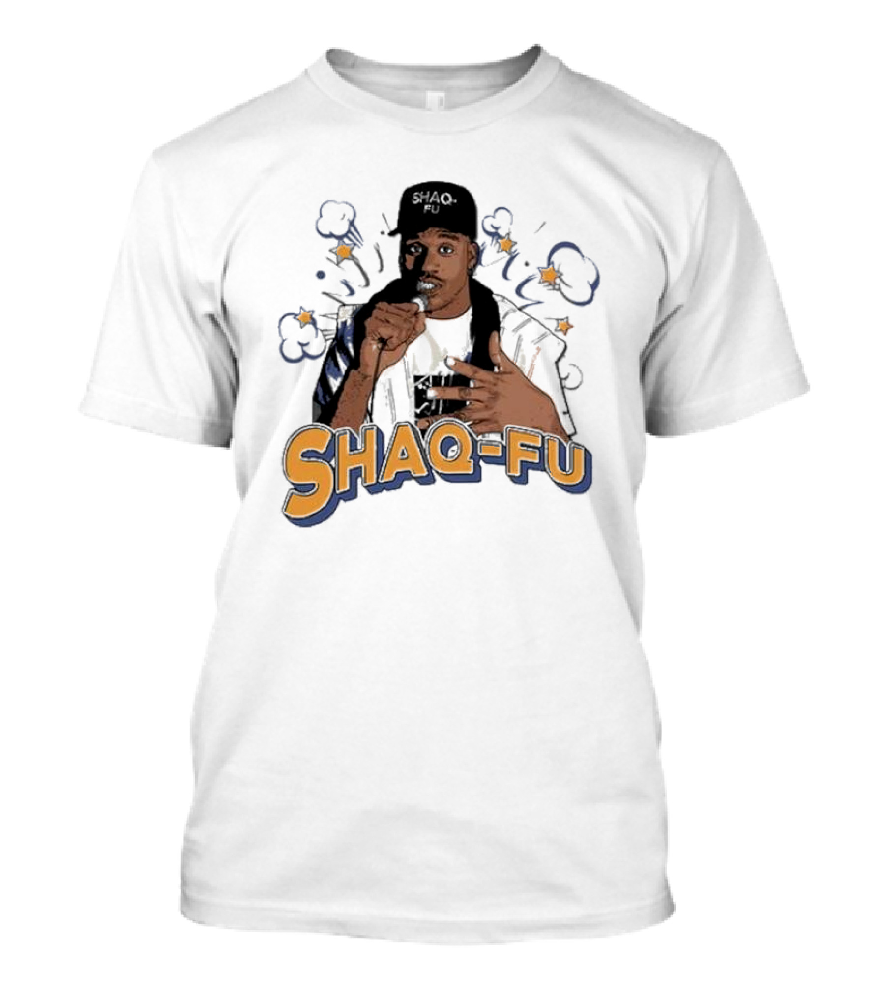 Shaq-Fu Comic Style Microphone Poderes Deportivos Y Comedia Vintage Retro 90s T-Shirt
