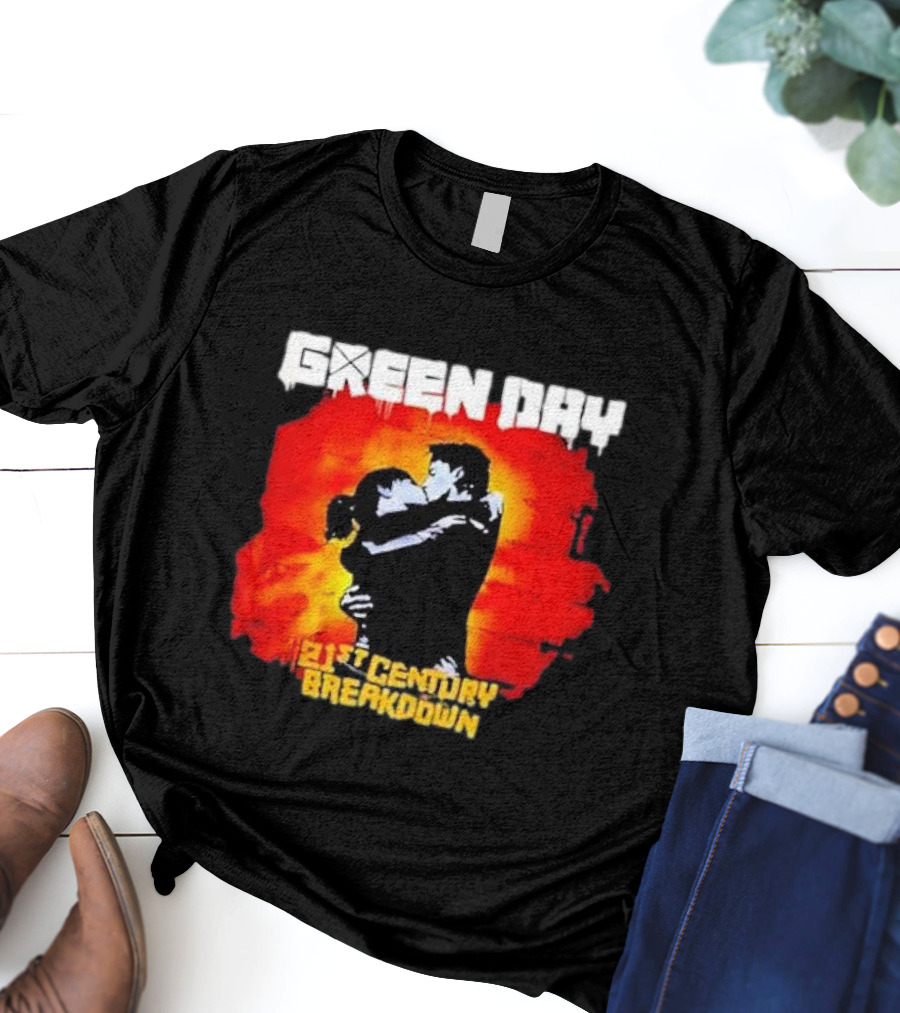 Green Day 21st Century Breakdown Couple Embrace T-Shirt