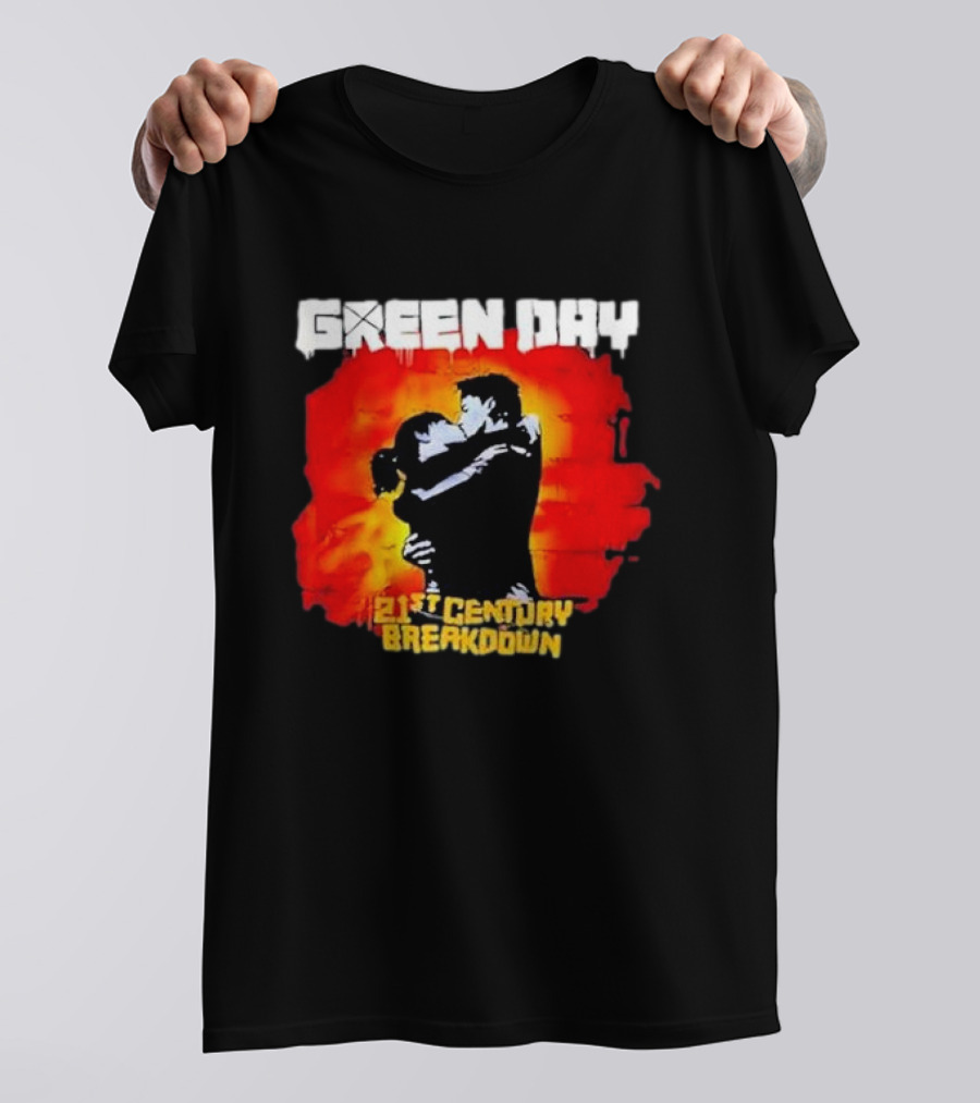 Green Day 21st Century Breakdown Couple Embrace T-Shirt