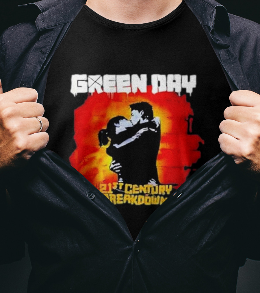 Green Day 21st Century Breakdown Couple Embrace T-Shirt