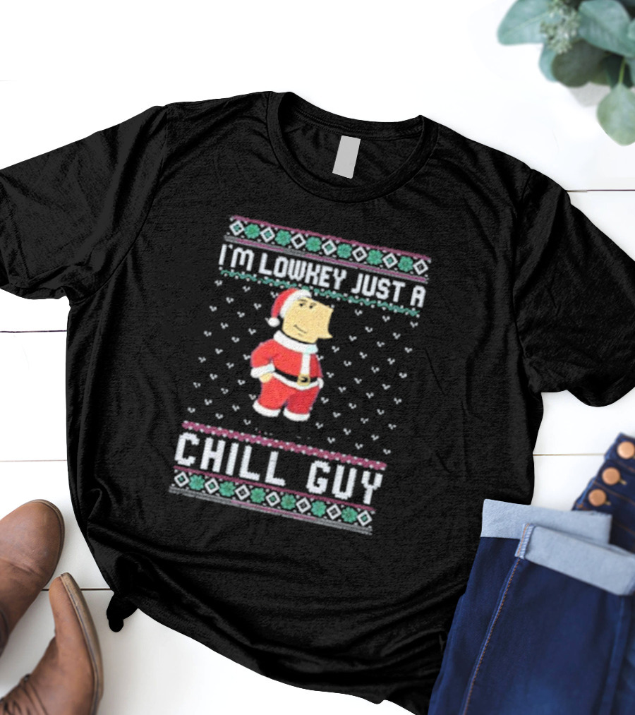 I’m Lowkey Just A Chill Guy Christmas Santa T-Shirt