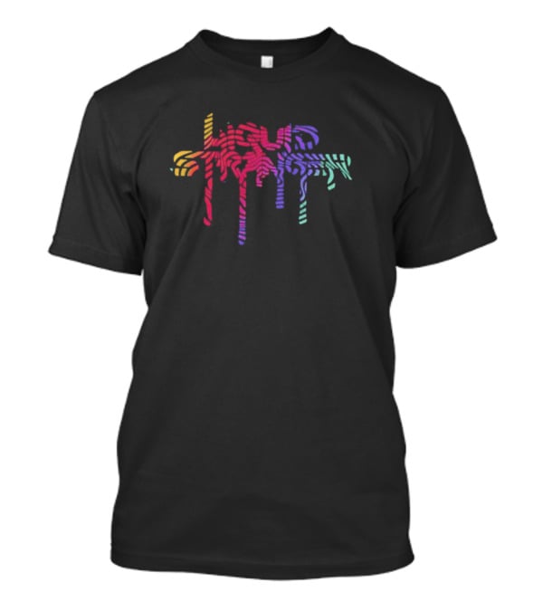 Liquid Stranger Multicolor Swirl Drip Letters T-Shirt