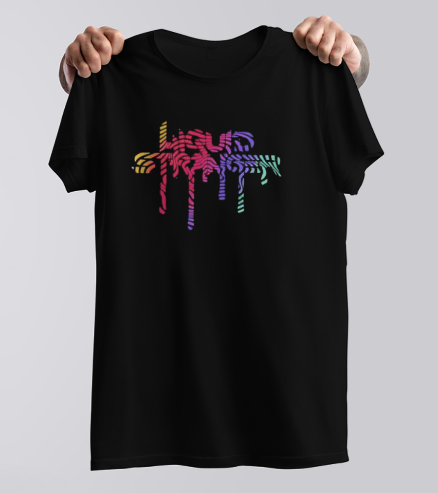Liquid Stranger Multicolor Swirl Drip Letters T-Shirt