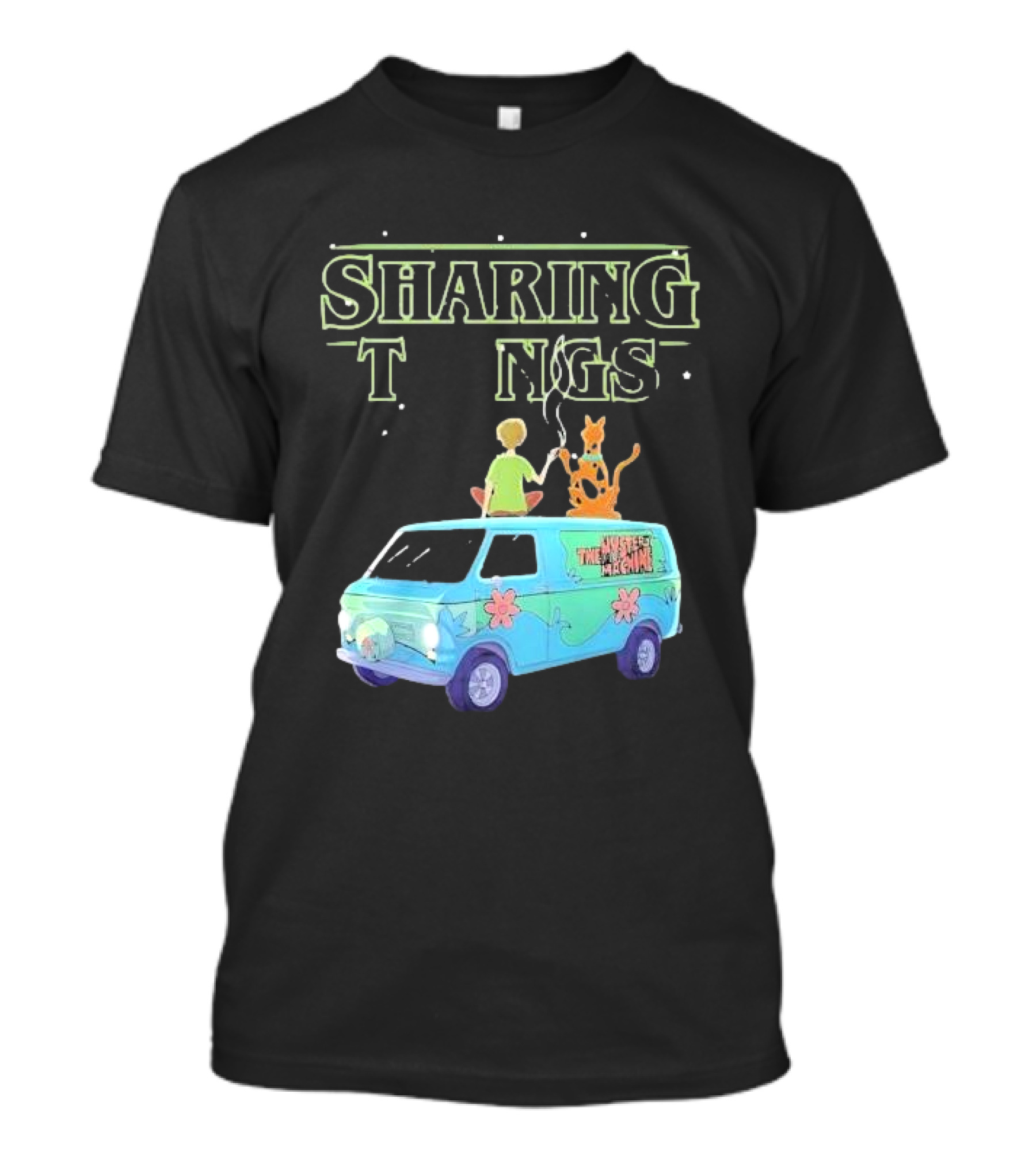 Scooby Doo Sharing Tings With Mystery Machine T-Shirt