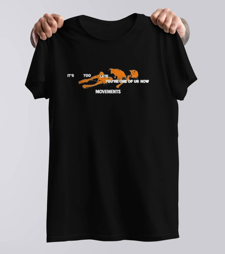Movements It's Too Late You're One Of Us Now Orange Skeleton Creeping T-Shirt