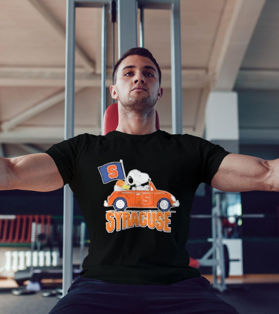 Snoopy Syracuse Orange Basketball Driving Car T-Shirt