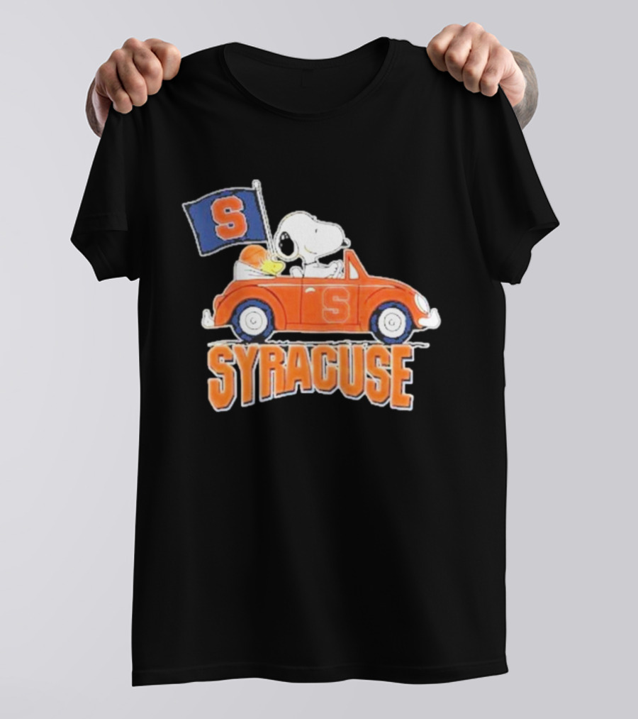 Snoopy Syracuse Orange Basketball Driving Car T-Shirt