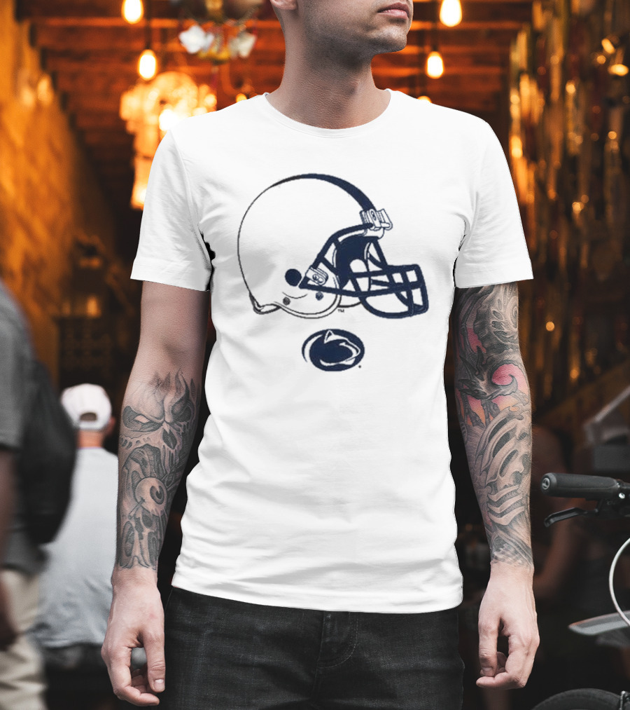 Penn State Nittany Lions Football White Helmet T-Shirt