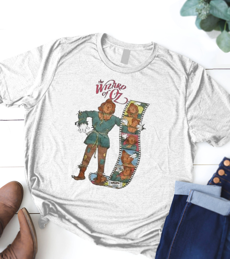 The Wizard Of Oz Movie Scarecrow Filmstrip If I Only Had A Brain T-Shirt