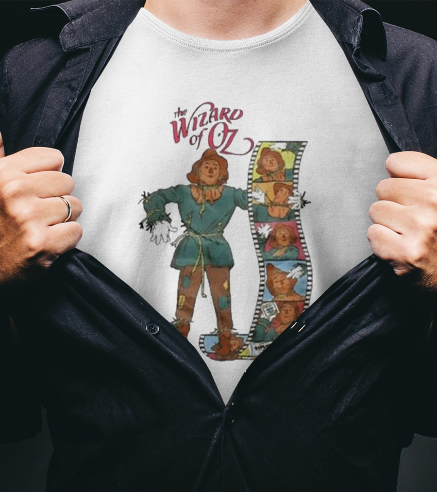 The Wizard Of Oz Movie Scarecrow Filmstrip If I Only Had A Brain T-Shirt