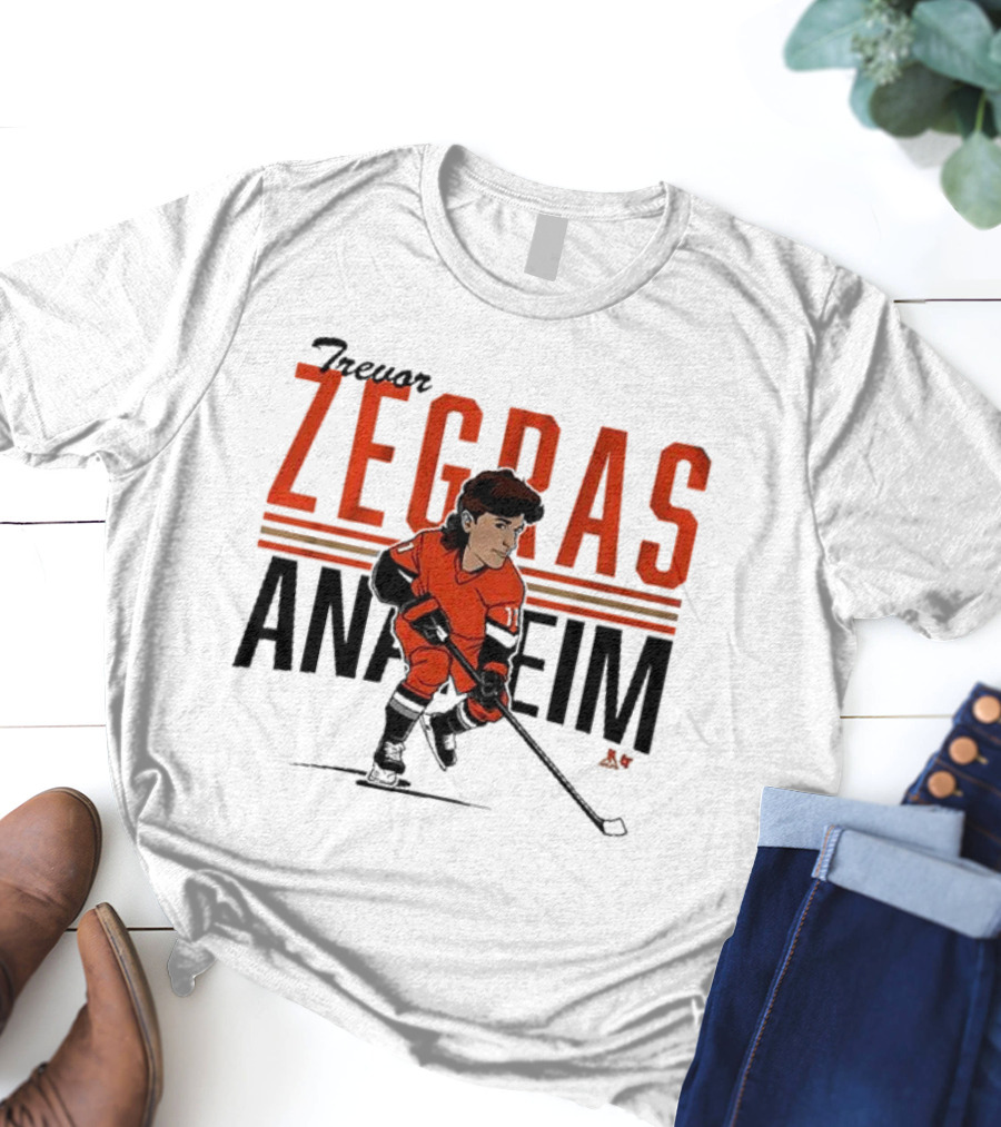 Trevor Zegras Anaheim Hockey Caricature T-Shirt