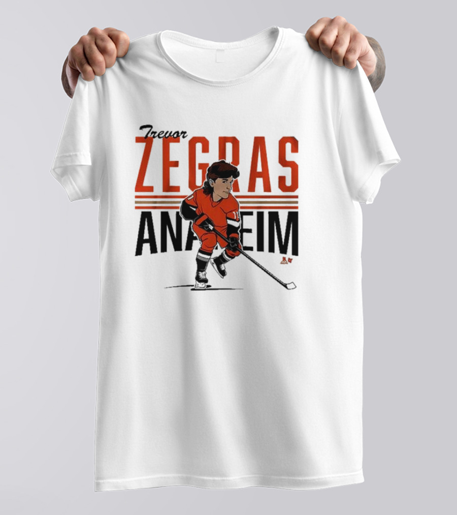 Trevor Zegras Anaheim Hockey Caricature T-Shirt