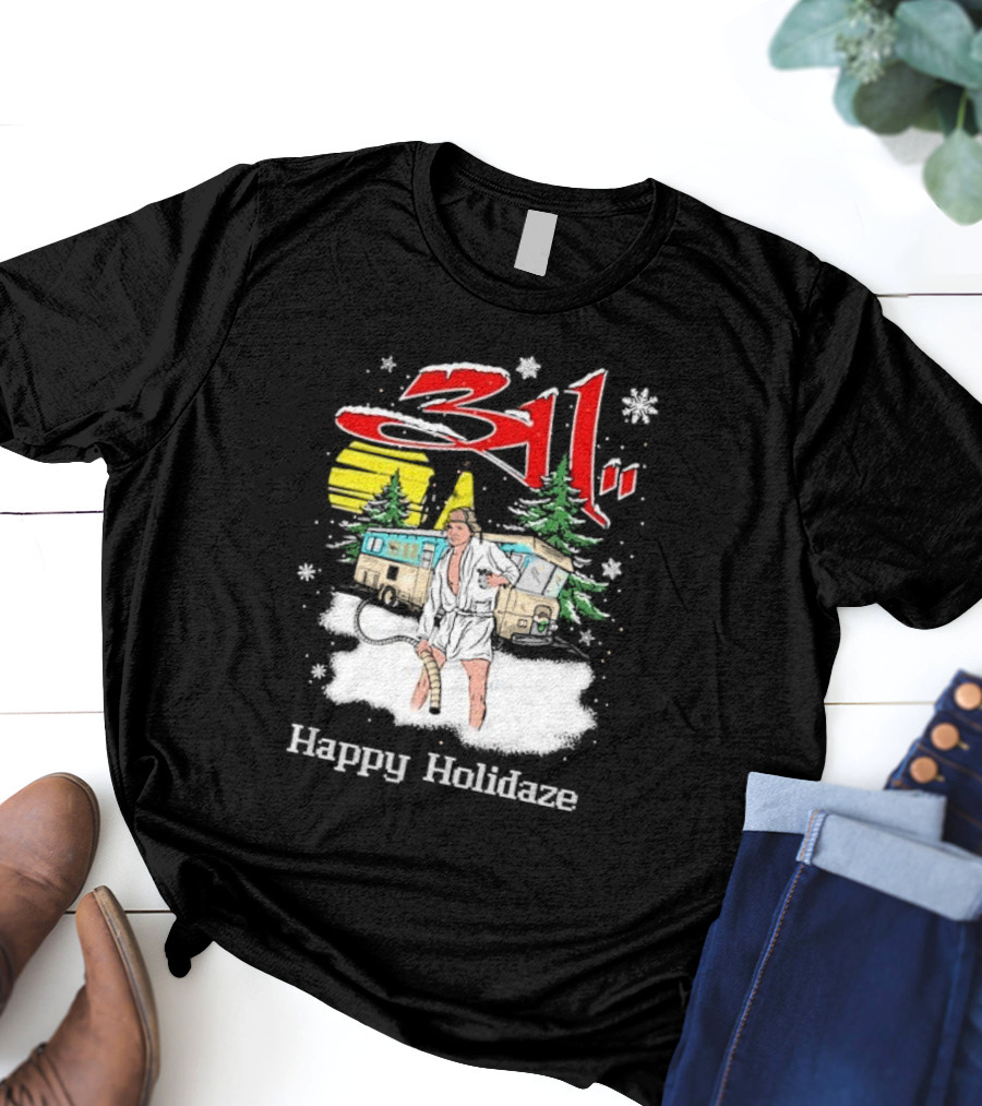 Happy Holidaze 311 Christmas Vacation RV Scene T-Shirt