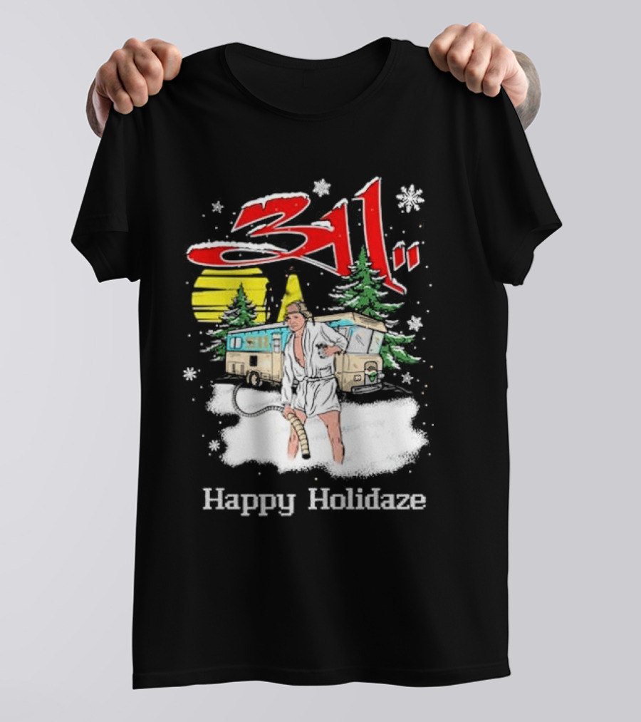 Happy Holidaze 311 Christmas Vacation RV Scene T-Shirt