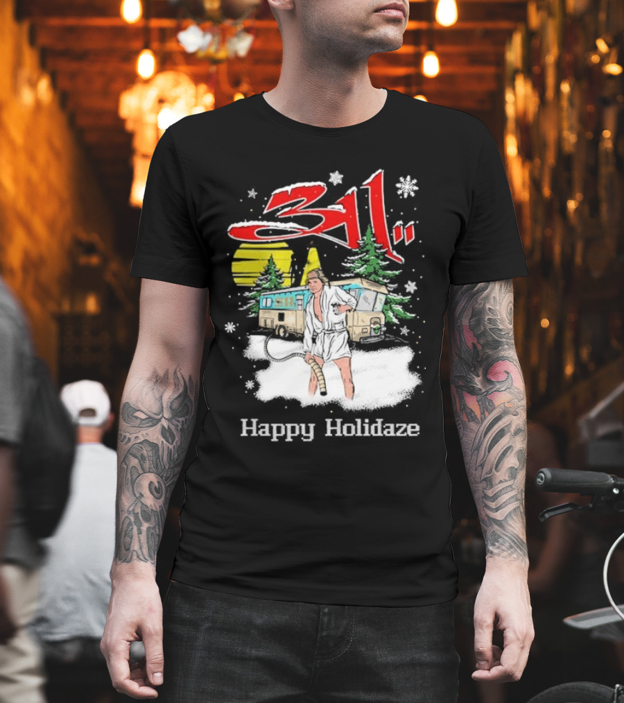 Happy Holidaze 311 Christmas Vacation RV Scene T-Shirt