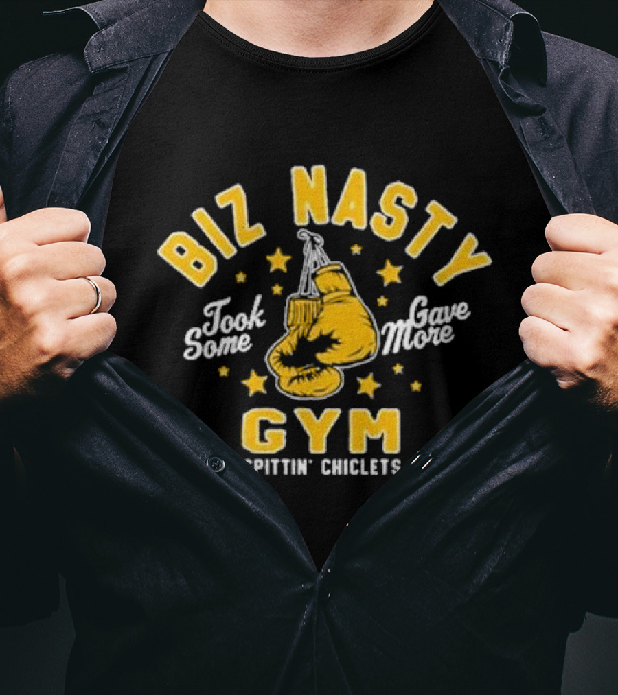 Biz Nasty Gym Took Some Gave More Spittin' Chiclets Boxing Gloves Stars T-Shirt