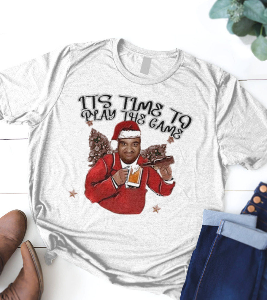 ITS TIME TO PLAY THE GAME CHRISTMAS SANTA CLAUS WITH BEER MUG T-Shirt