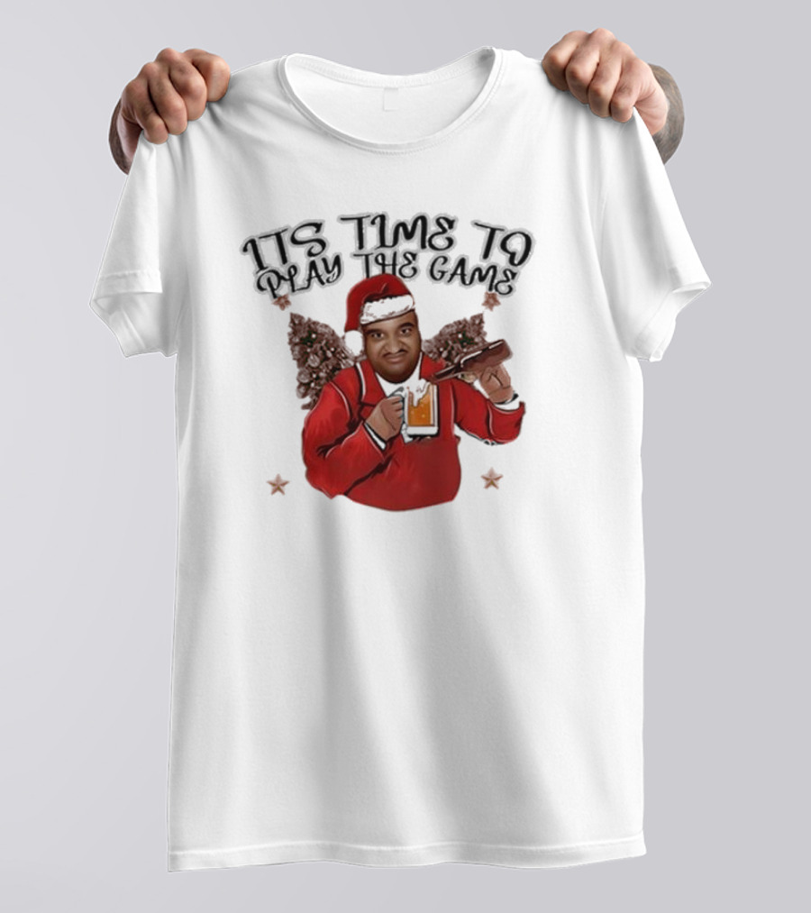 ITS TIME TO PLAY THE GAME CHRISTMAS SANTA CLAUS WITH BEER MUG T-Shirt