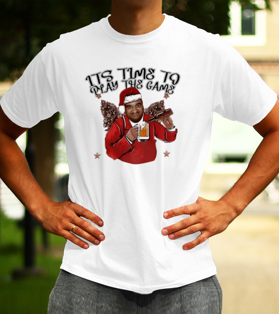 ITS TIME TO PLAY THE GAME CHRISTMAS SANTA CLAUS WITH BEER MUG T-Shirt