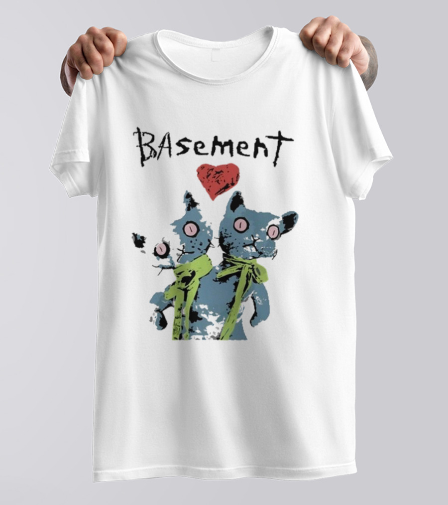 Basement Siamese Cats With Heart T-Shirt
