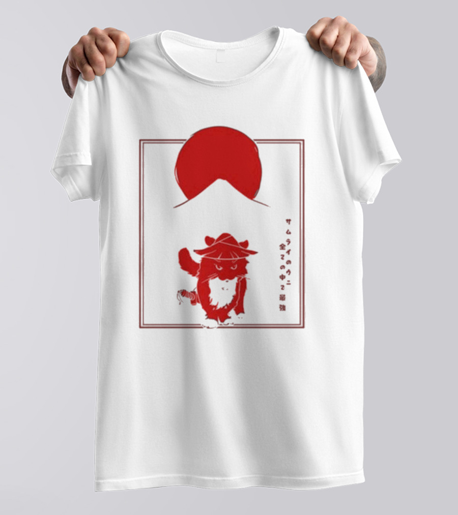 Samurai Unico Uniuni Runin Cat With Rising Sun T-Shirt