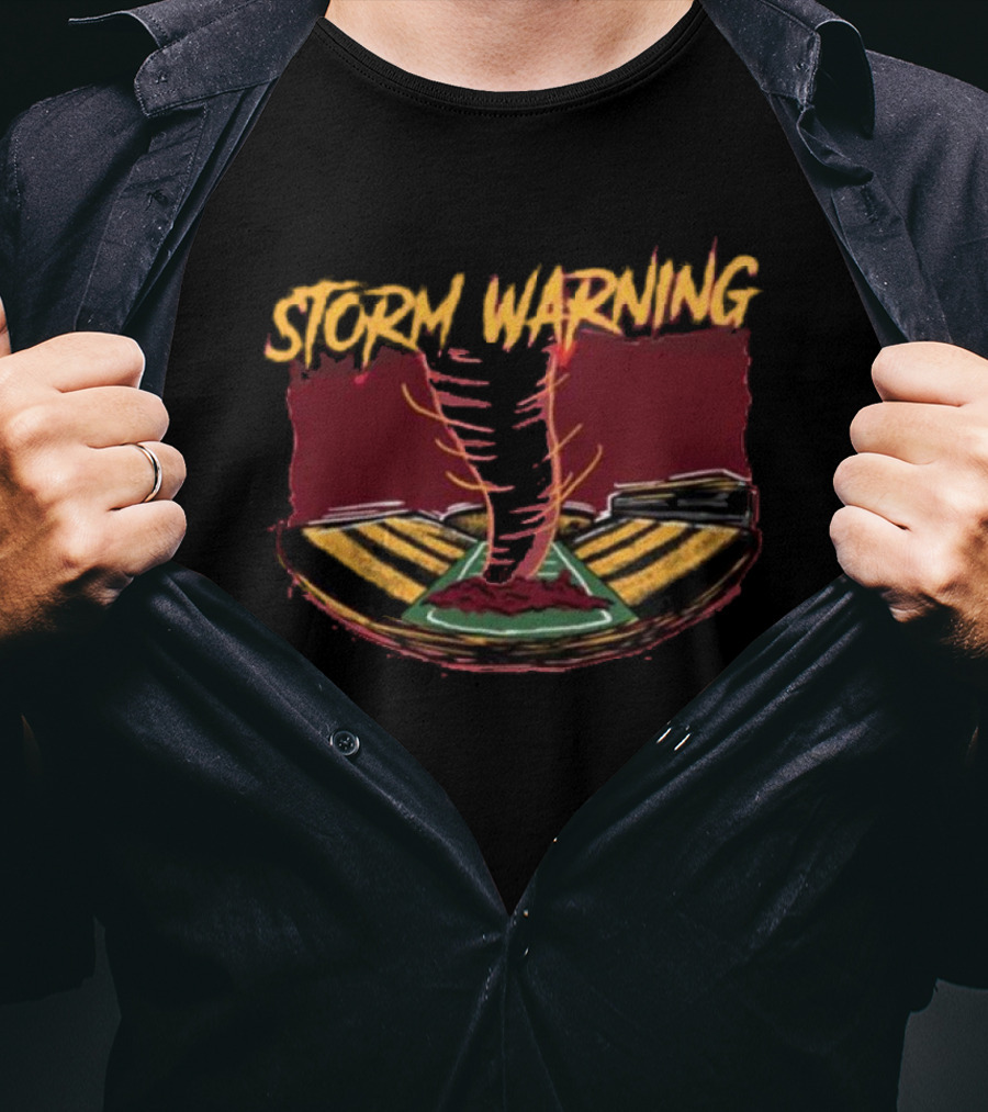 Iowa State Storm Warning Tornado Football Field Scene T-Shirt