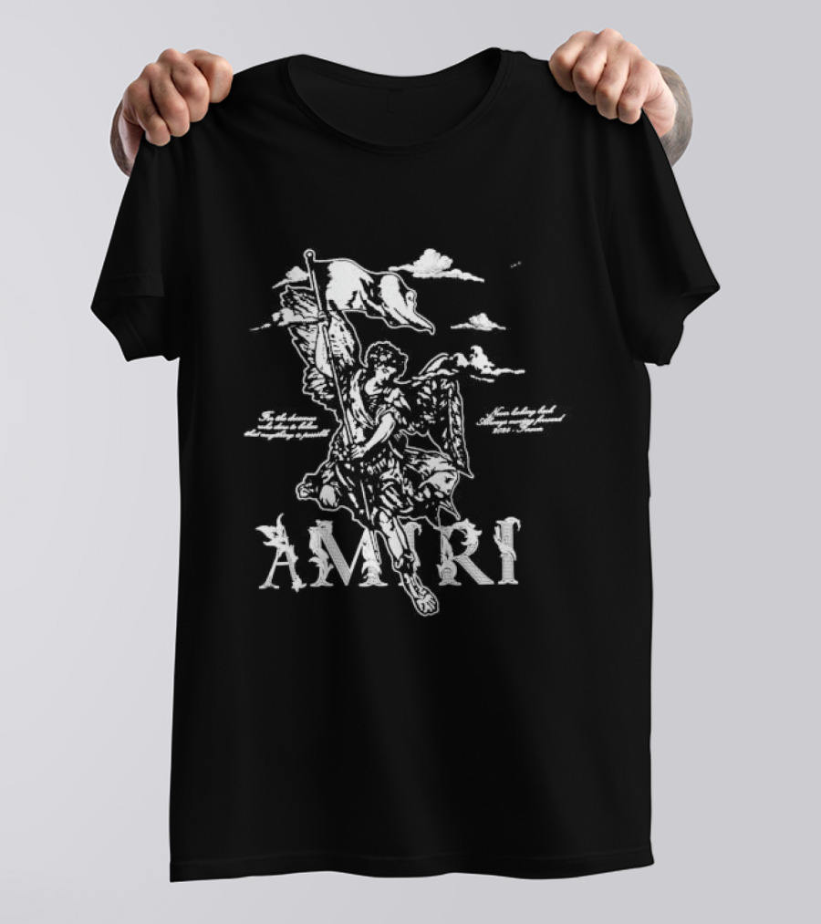 AMIRI Oversized Angel Warrior Clouds Premium Casual Fashion T-Shirt