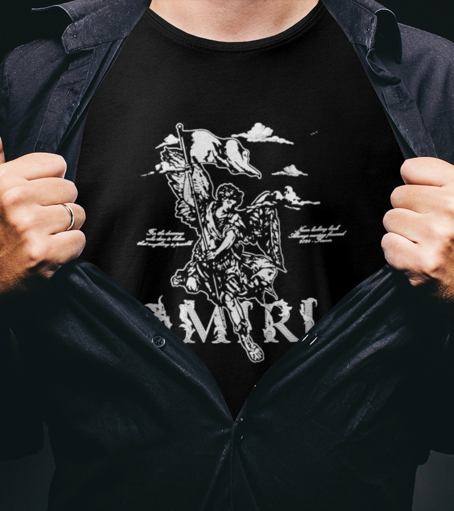 AMIRI Oversized Angel Warrior Clouds Premium Casual Fashion T-Shirt