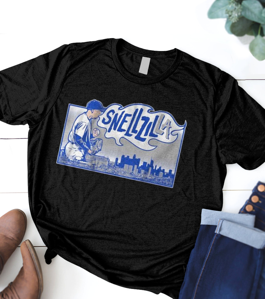 Blake Snell Snellzilla LA Baseball Pitcher City Skyline T-Shirt