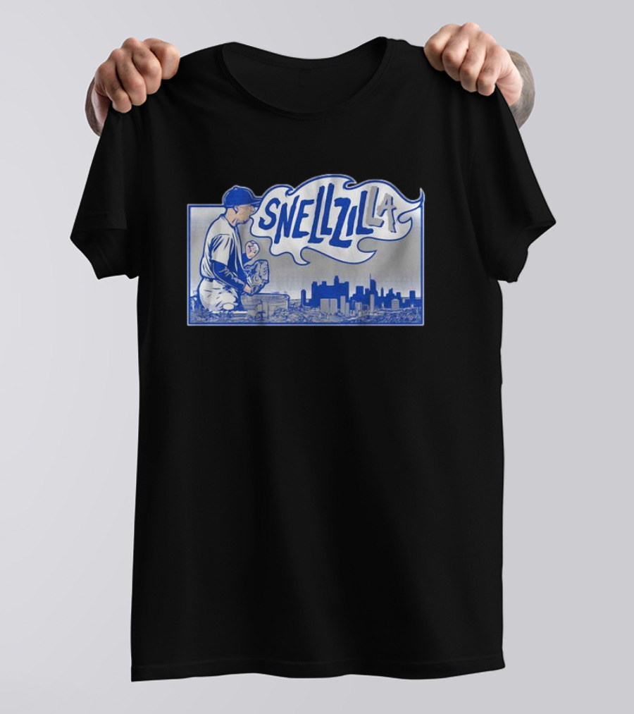 Blake Snell Snellzilla LA Baseball Pitcher City Skyline T-Shirt
