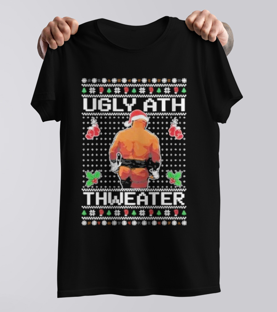Mike Tyson Ugly Ath Thweater Ugly Christmas Sweater Santa Boxing T-Shirt