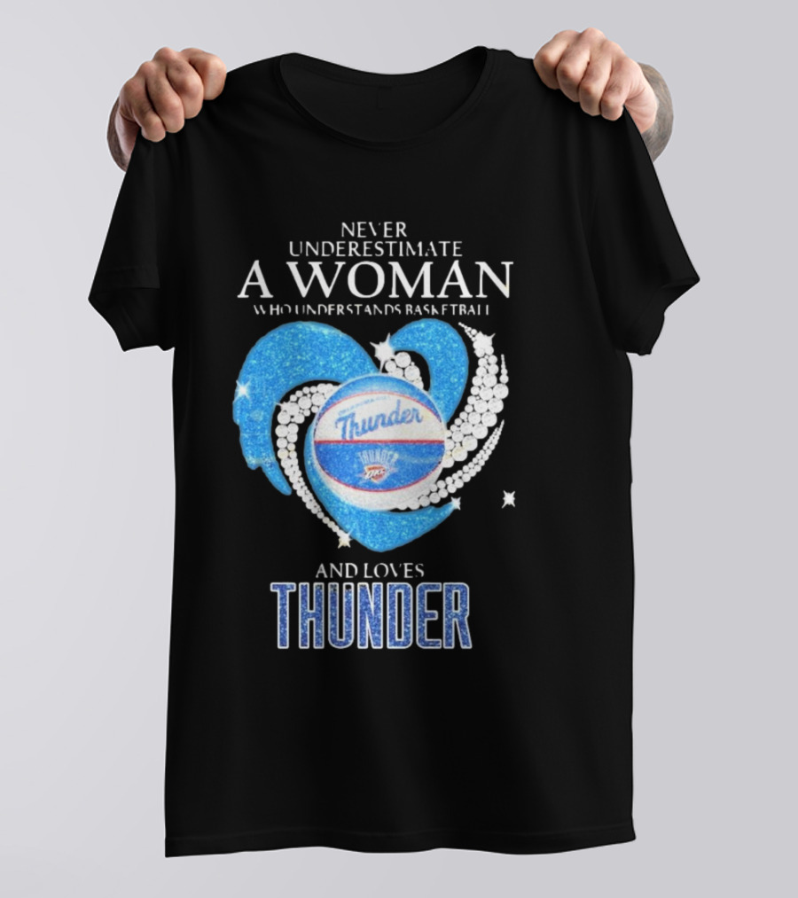 Never Underestimate A Woman Who Understands Basketball And Loves Oklahoma City Thunder T-Shirt