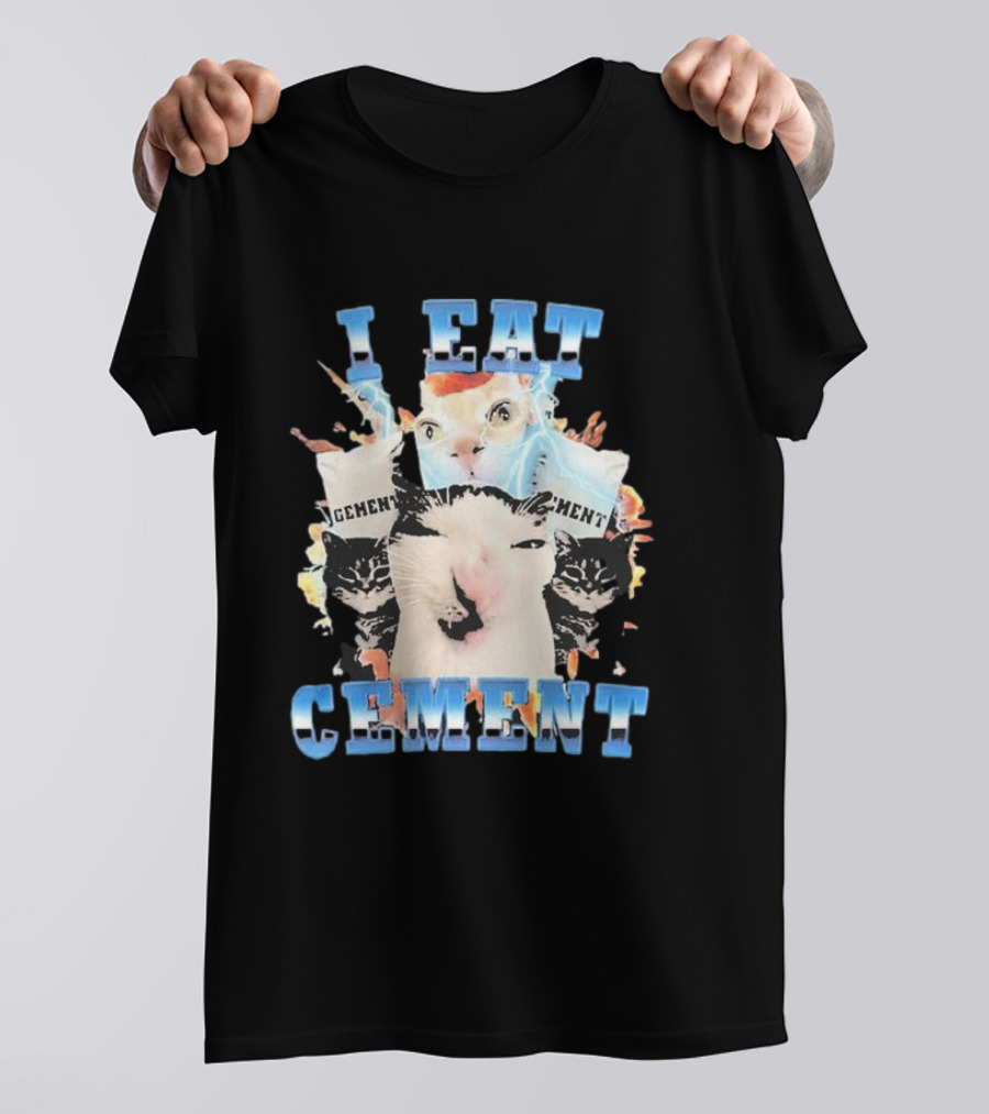 I Eat Cement Exploding Cat Faces T-Shirt