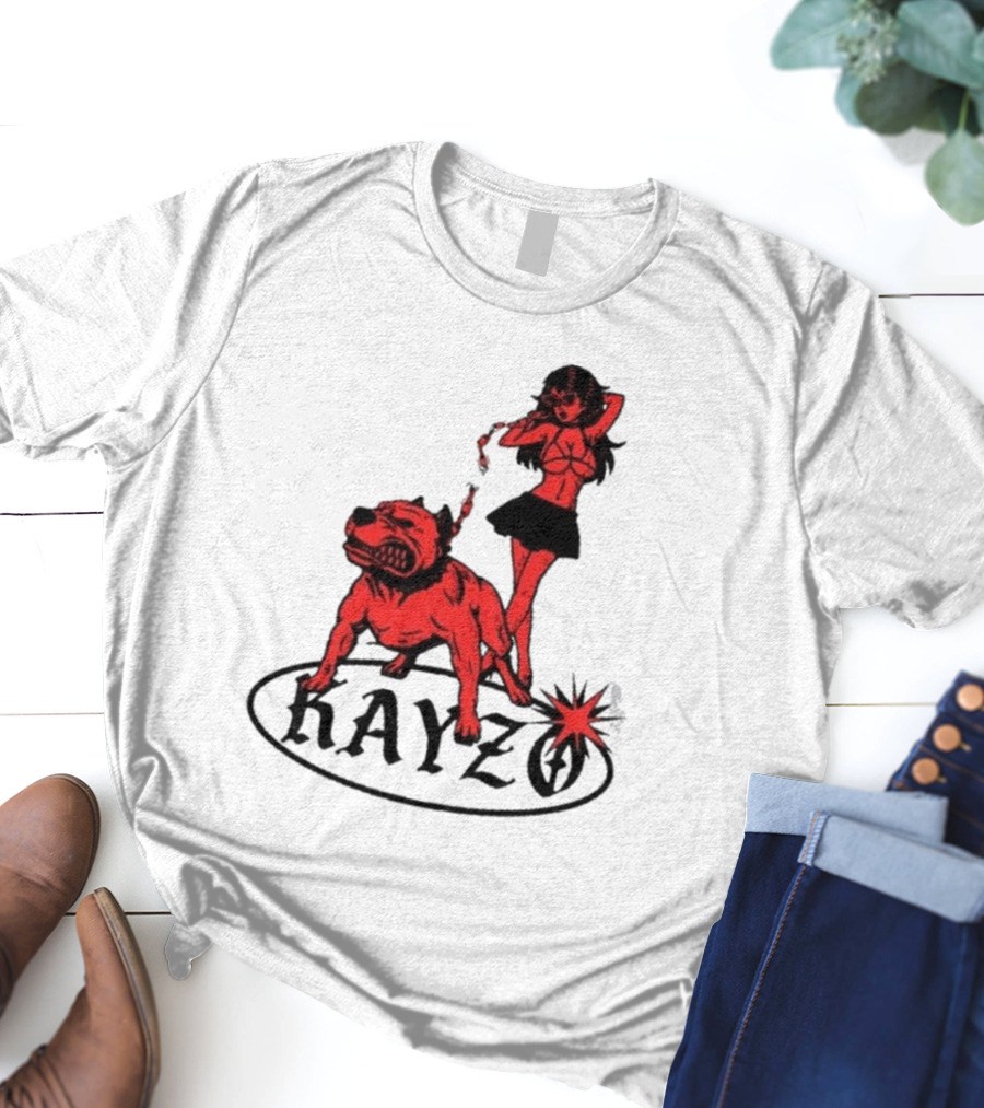 Kayzo Unleashed Red Dog And Woman T-Shirt