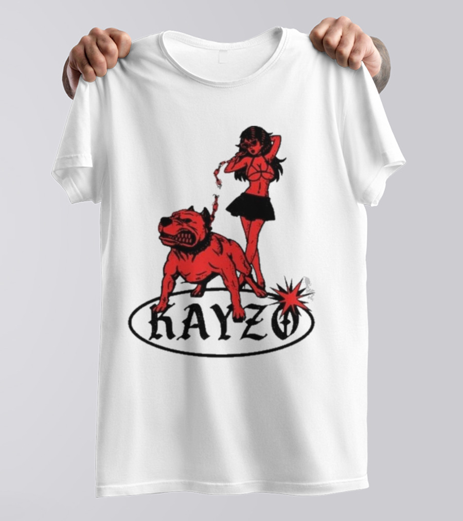 Kayzo Unleashed Red Dog And Woman T-Shirt