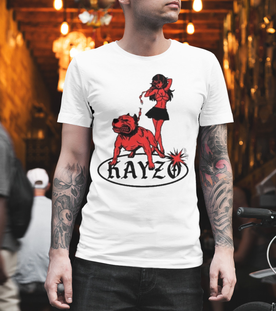 Kayzo Unleashed Red Dog And Woman T-Shirt
