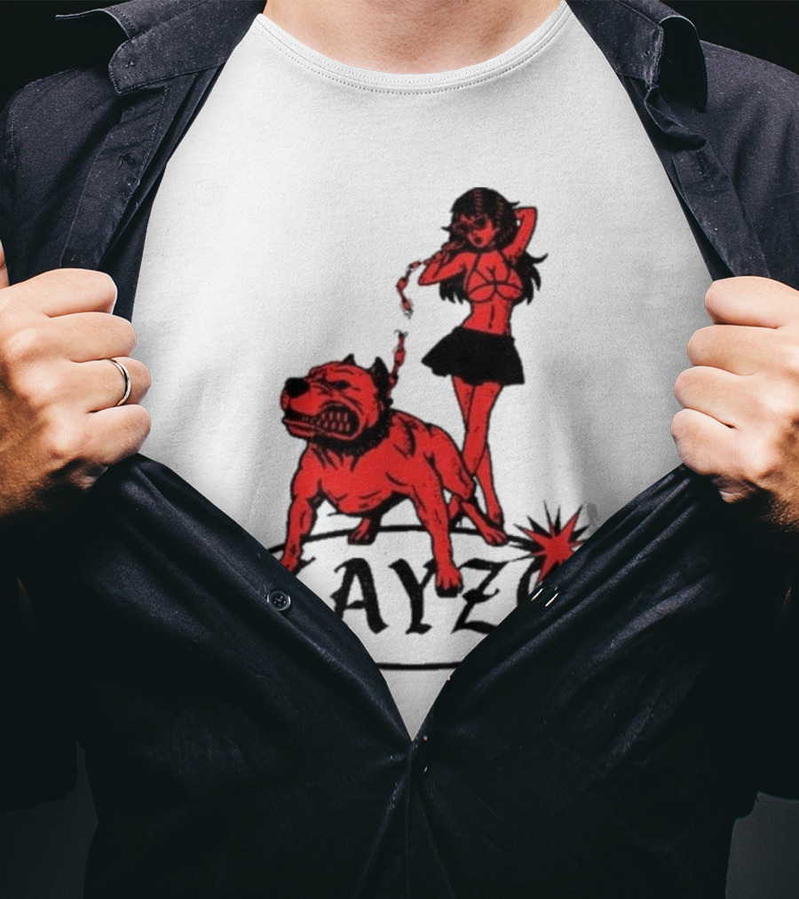 Kayzo Unleashed Red Dog And Woman T-Shirt