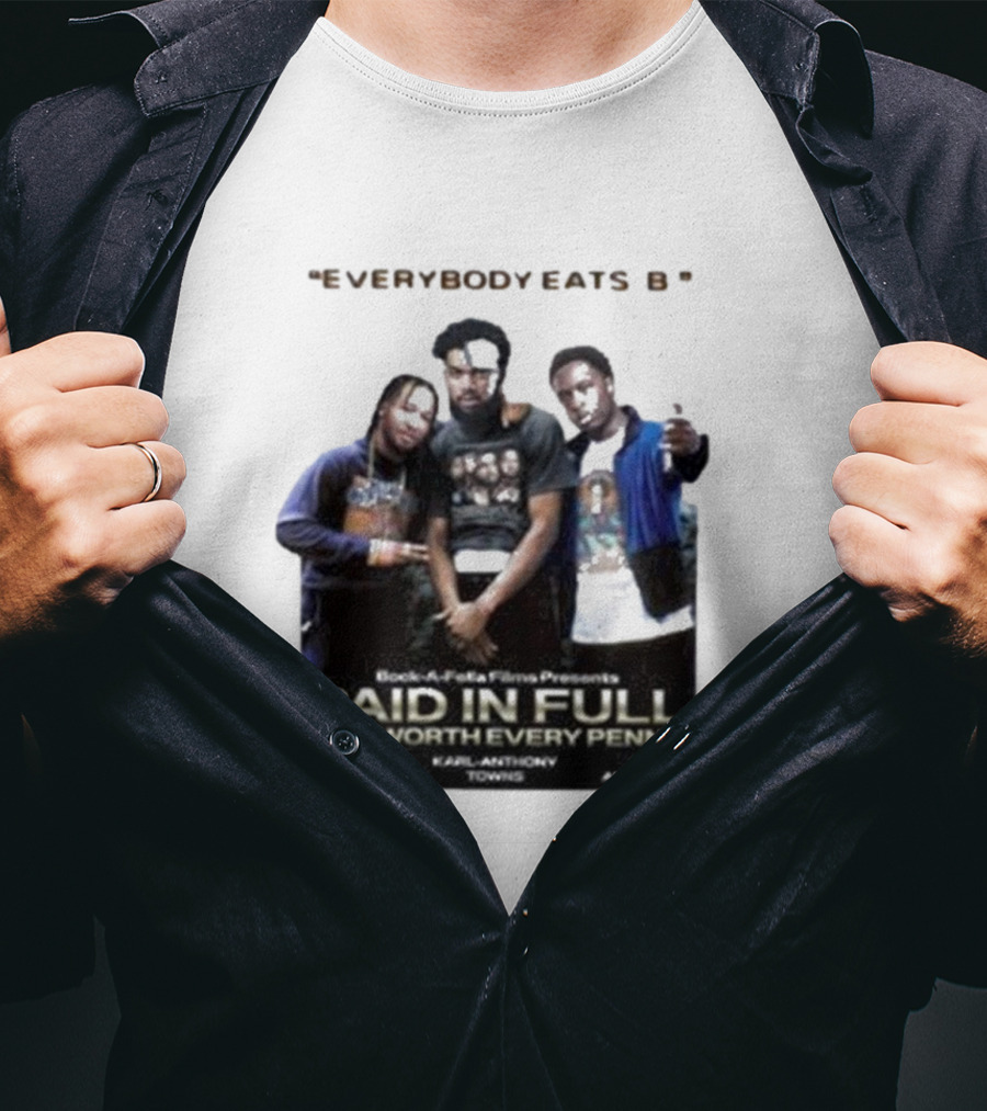 Knicks Brunson Towns Anunoby Paid In Full Everybody Eats B T-Shirt