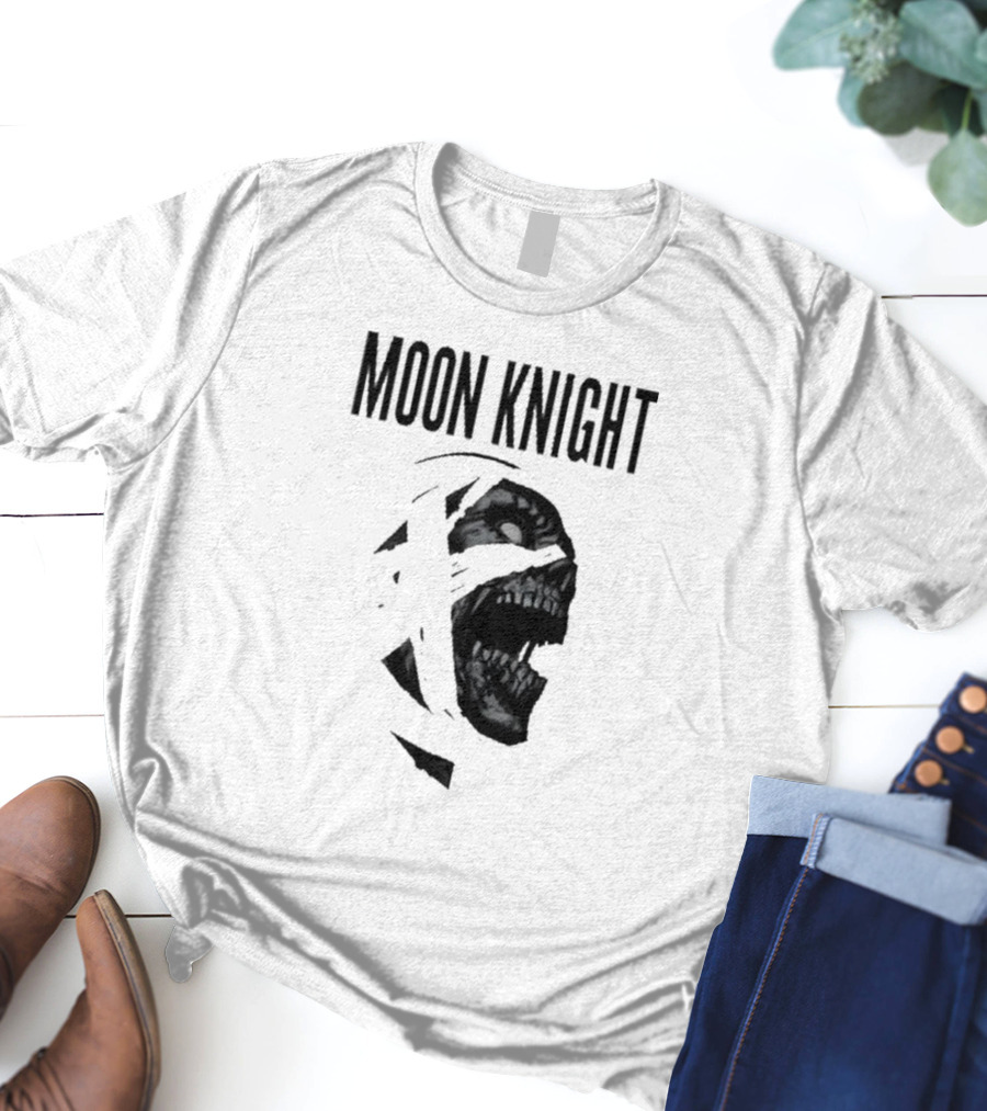 Moon Knight Logo With Intense Wrapped Mask T-Shirt