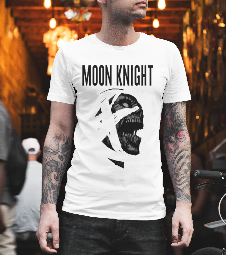 Moon Knight Logo With Intense Wrapped Mask T-Shirt
