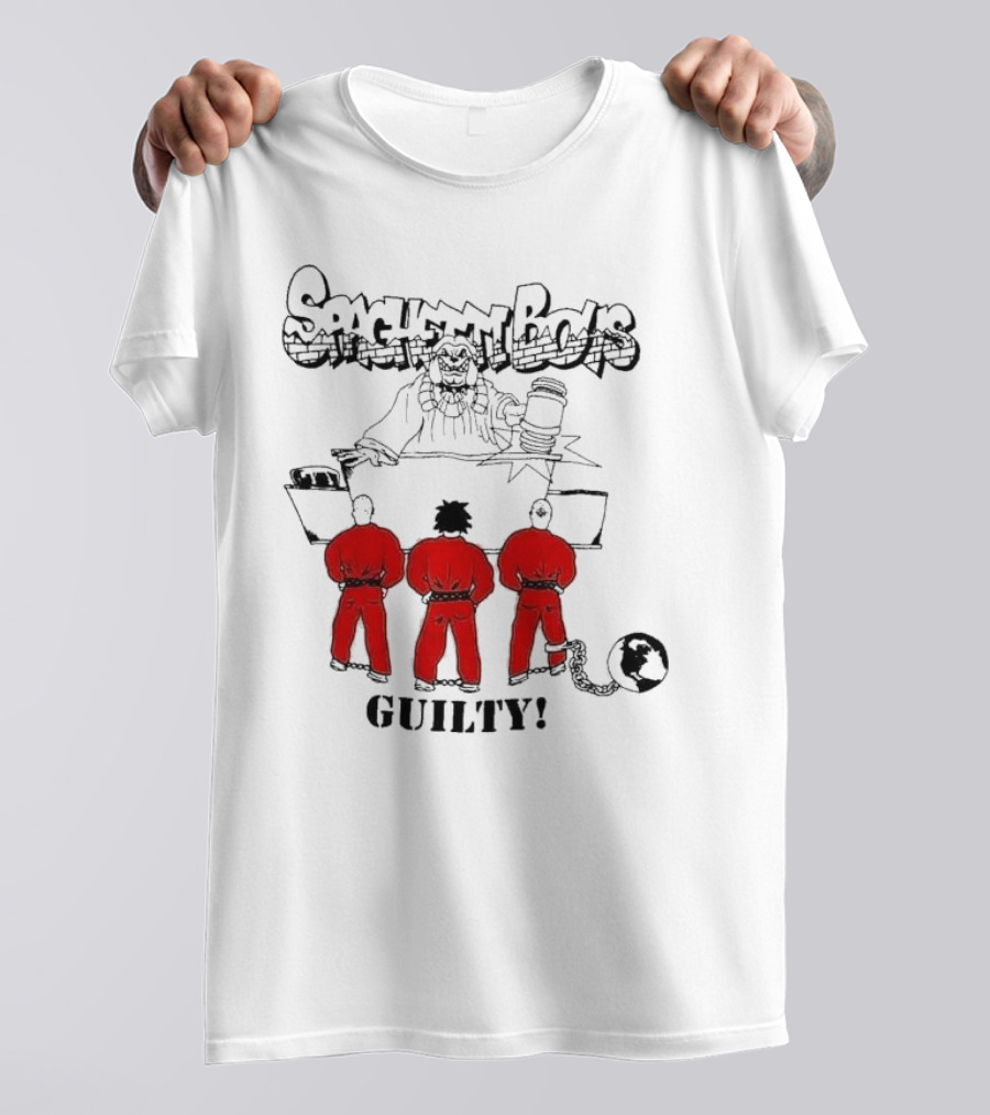 Spaghetti Boys Guilty Comic Judge Prisoners Earth Chain T-Shirt