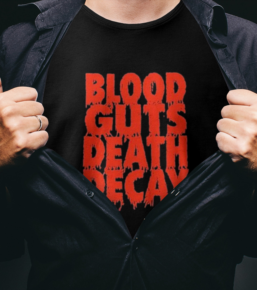 Blood Guts Death Decay Horror Typography T-Shirt